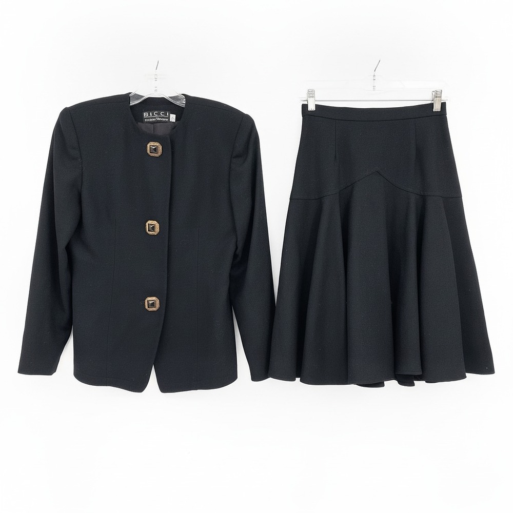 Bicci Black Vintage Peplum Midi Skirt | Womens 6